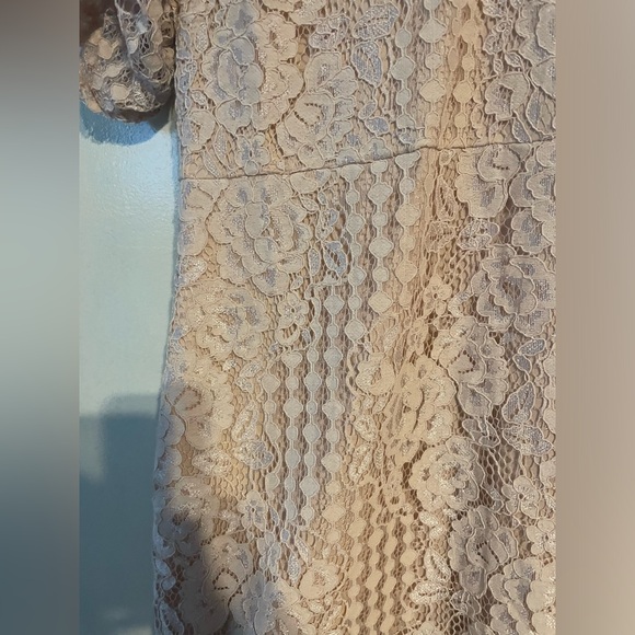 NWT Lulus Tatianna Blush Pink Lace Short Sleeve Mini Dress wedding guest girly - Picture 8 of 12